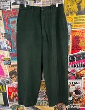 Vintage 50s-60s Green Gabardine Military Uniform Utility Trouser Pants 31-32"