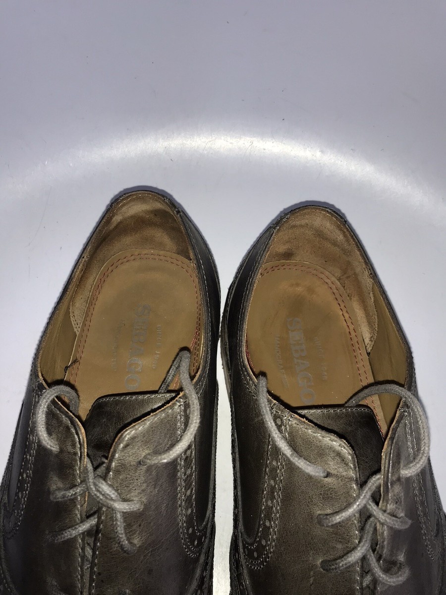SEBAGO Brattle wingtip Taupe Grey Leather DRESS SHOES SZ 12 