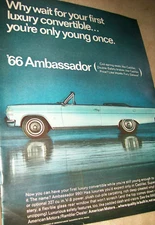 1966 AMC American Motors Ambassador convertible large mag car ad