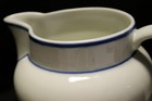 Vintage Viana Do Castelo Portugal Ceramic Pitcher  White with Cobalt Blue 5.25" — photo 7