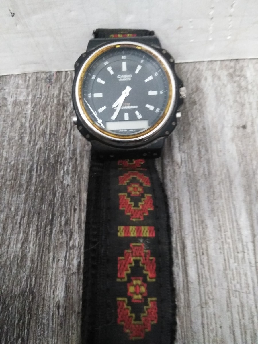 Vtg 1980's Casio ARW-310 Ana-Digi Diver Watch Alarm Chrono Japan