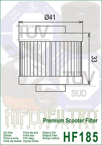 HiFlo Oil Filter HF185 Aprilia	Leonardo Scarabeo 125 150 250 Peugeot 125 200 BMW - Image 2 of 2