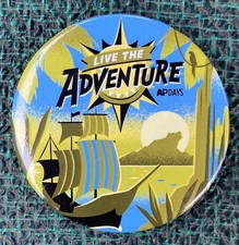 Live the Adventure ADVENTURELAND Disneyland AP Days Souvenir Button Pin Disney