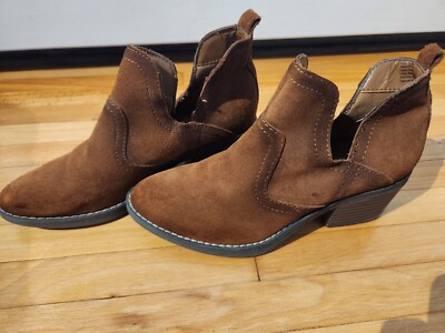 Sonoma Womens Ankle Boots Small Heel Suede Leather Brown size 6M