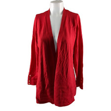 NWT CHARTER CLUB Fall Holiday Cardigan Sweater M 8-10 Rayon Blend Red