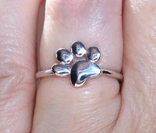Dog Paw Design Ring 925 Sterling Silver High Polished Women's-Sizes 3-12