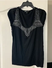 Women's Black AB Studio Shirt Blouse SZ M