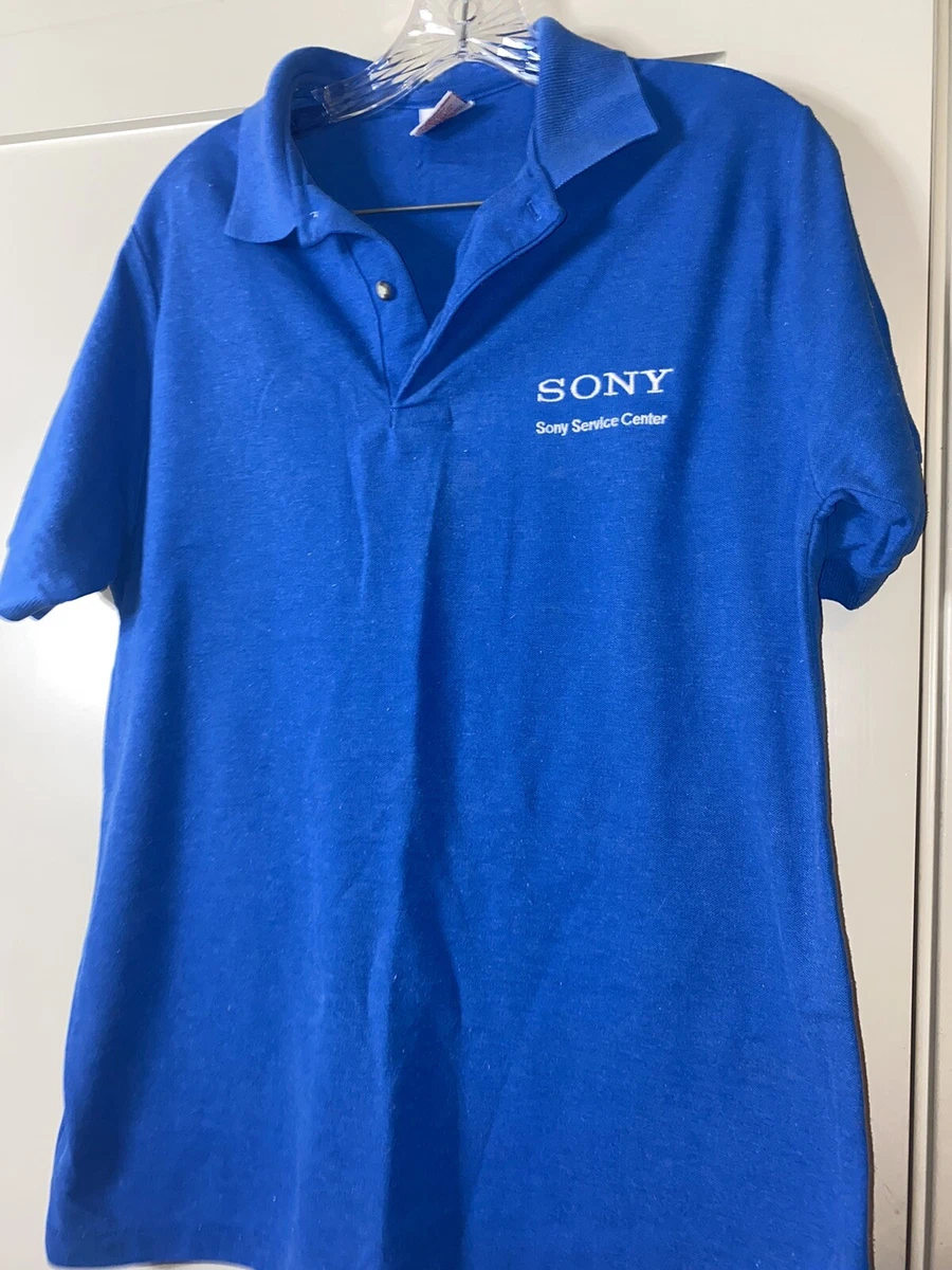 VTG Argo Sport Blue Sony Short Sleeve Polo Shirt Men's Size Large USA Made