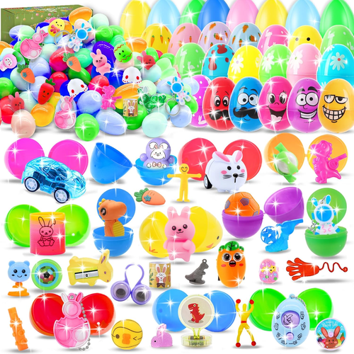 165PCS Prefilled Easter Eggs with Toys Inside, Easter Eggs Fillers Basket Stuffe