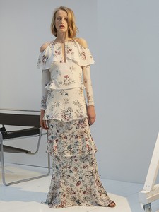 Vilshenko Ivory Annabelle Silk 12 Maxi Floral Dress Uk zq8z7
