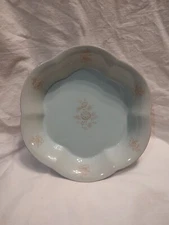 Light Blue With Flowers Stoneware By Grestel Deco Baking Dish Made in Portugal
