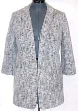 Express Women Open Front Blazer Jacket size M Knit Lightweight Black White
