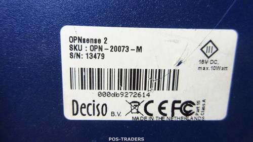 DECICO OPNSENSE 2 - OPN-20073-M - Appliance 3 ports RJ-45 OPNsense - INCL bloc d'alimentation - Photo 3/3