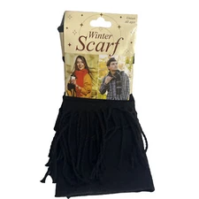 Winter Scarf Super Soft And Luxurious 13” X 72” Black Unisex All Ages  #35