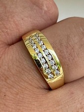 Anello Uomo Fede Nuziale Diamante 2Ct Taglio Tondo Creato in Laboratorio Placcato Oro Giallo 14k