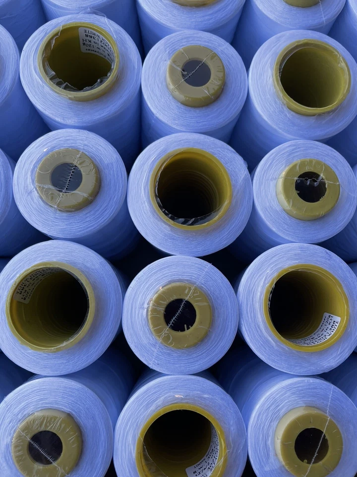 50 Spools BLEACH WHITE Multi Purpose Serger Sewing Thread Cones S/2 T27 Quality - Image 2 of 4