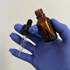 Amber 15 ml 1/2 oz Glass Bottles w/ (CRC) Child Resistant Cap Glass Eye Dropper