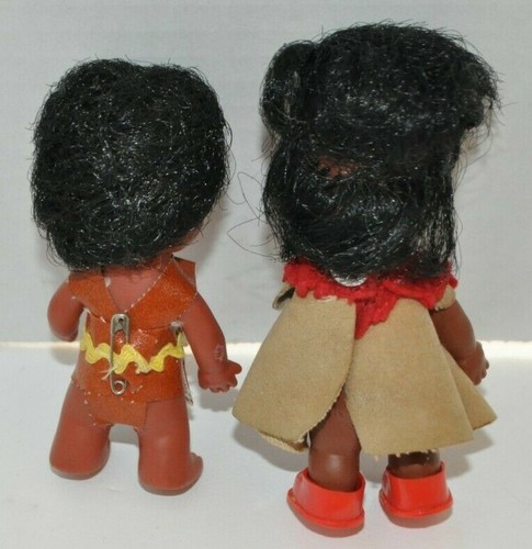 lot of 2 Native American small DOLLS 1960s - Picture 2 of 2