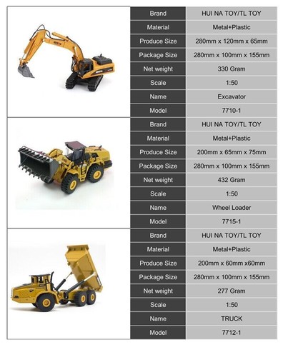 Toy vehicles 1:50 Excavator Truck Crane Diecast Metal Model Construction Vehicle - Picture 19 of 39