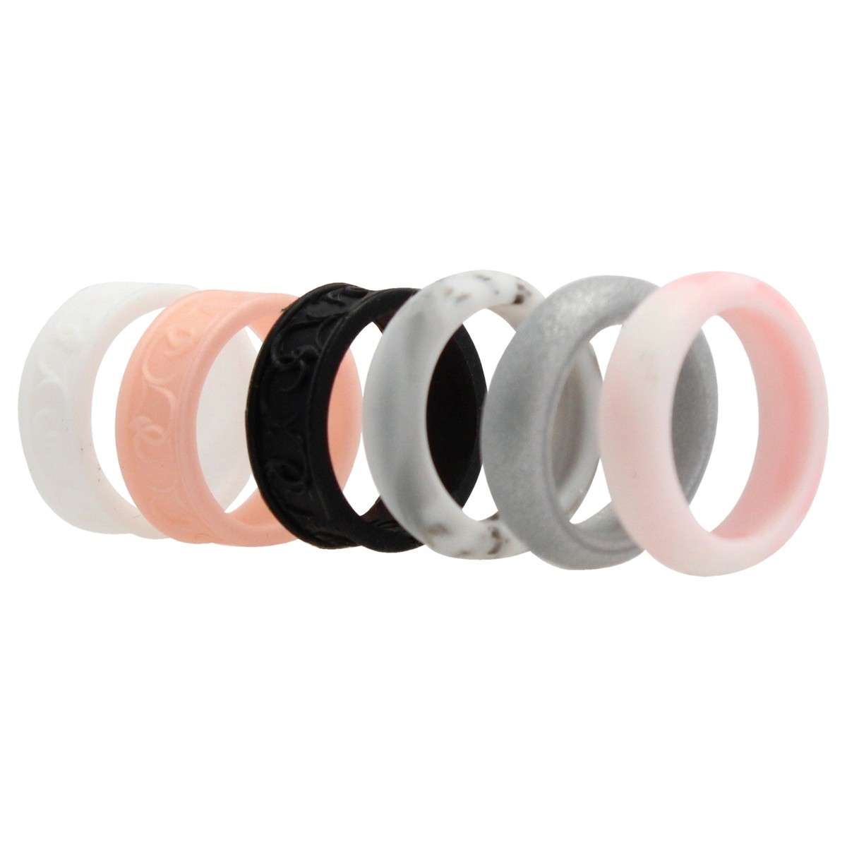 Silicone Wedding Flower Ring Set Marble by ROQ for Women x