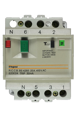 Legrand 25 AMP 30 mA BUFENPOL RCCB 820024