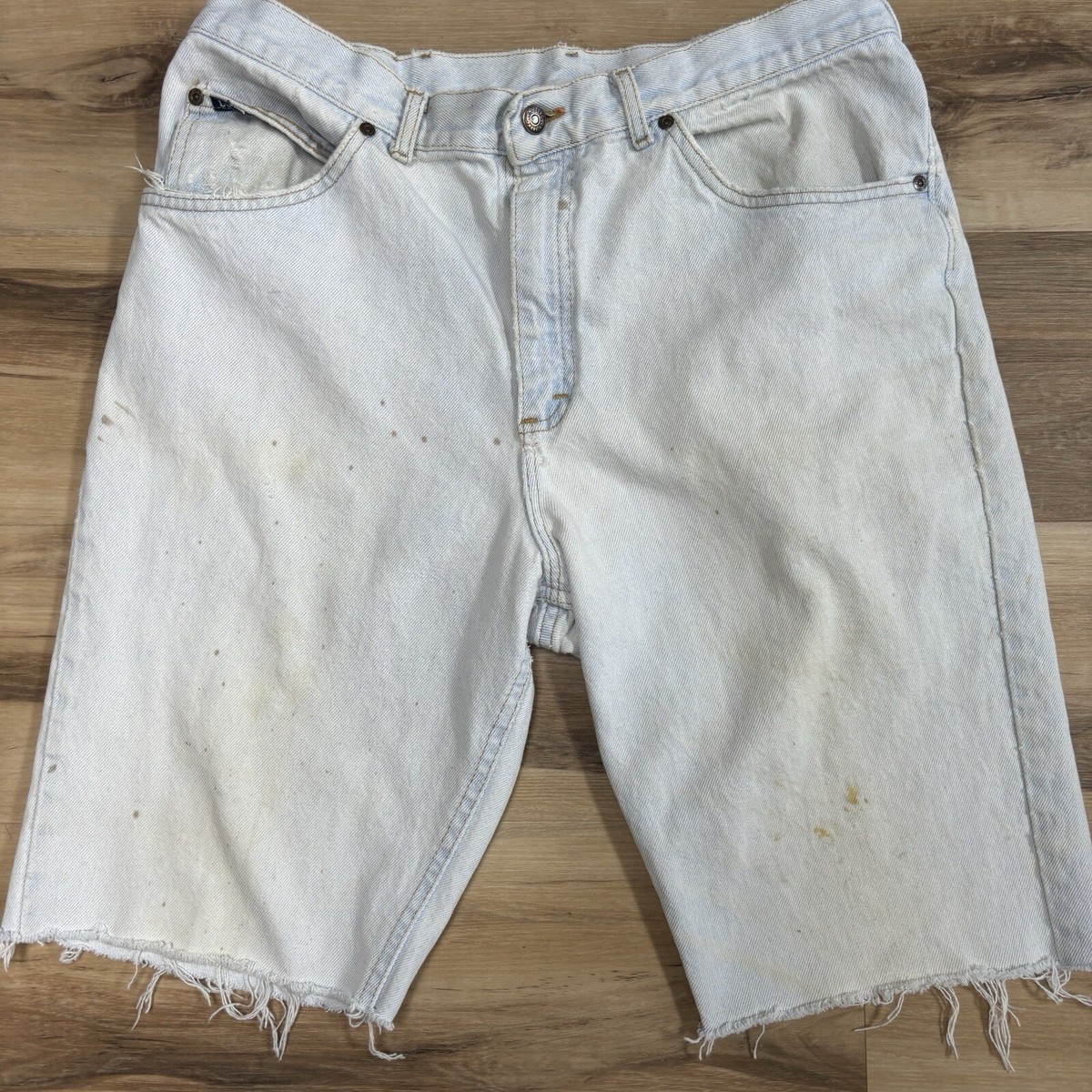 Vintage LEE Jorts Mens 36 Cutoffs Light Blue Jean Shorts 80s