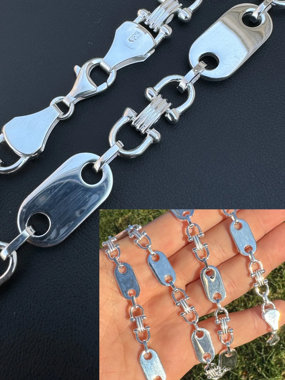 GUCCI Collana Catena Maglia Maglia Mariner Ferragamo Argento Sterling 925 Reale ITALIA