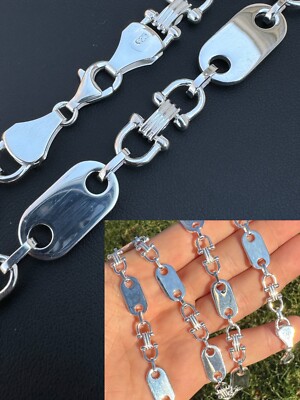 10 mm Echt 925 Sterlingsilber Individuell Mariner Ferragamo Gliederkette Halskette ITALIEN