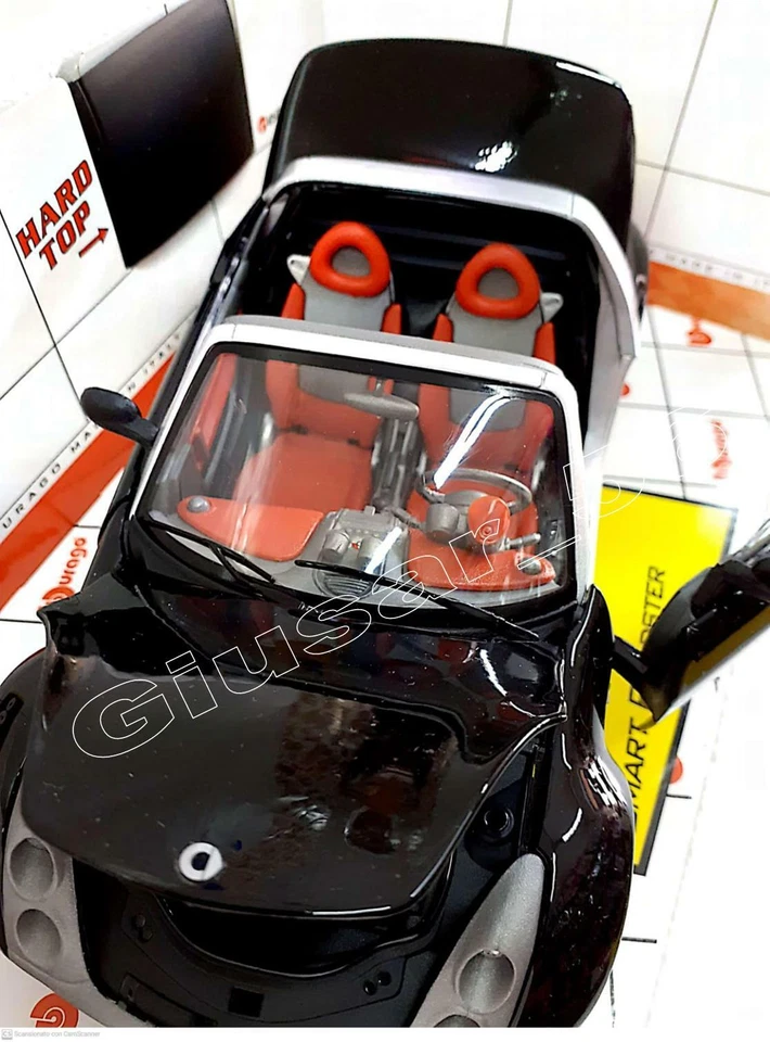 Smart Roadster 1/18 Nera - Burago 34099 - Serie Made in Italy 1:18 - Nuovo ( - Immagine 4 di 4