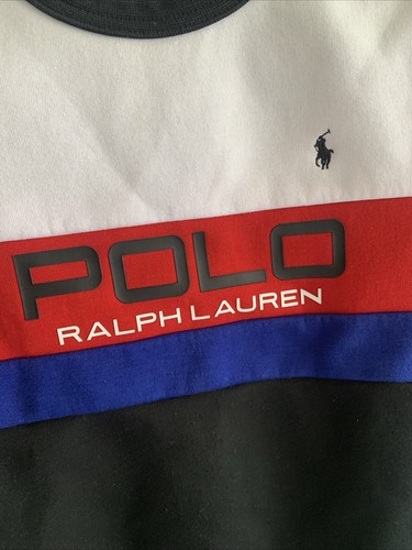 Polo Ralph Lauren Sweater Blue Red Black Striped Pullover Pony Logo Boys Sz 6 - Picture 4 of 14