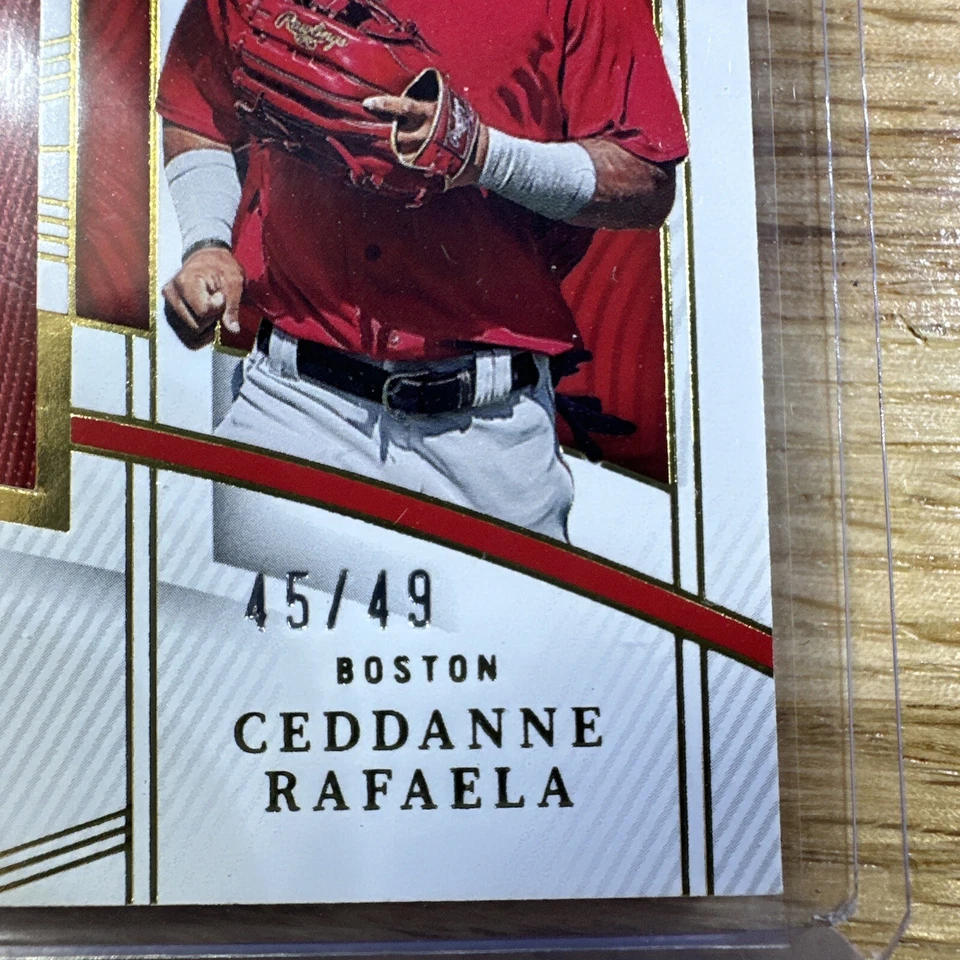 2023 National Treasures Ceddanne Rafaela Triple Color Patch On Card Auto #/49 - Image 2 of 3