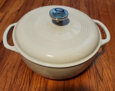 Oval Dutch Lodge Oyster White Dutch Oven Lodge Quart Enameled Cast