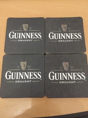 Lot of 25 Genuine Guinness Draught 2 Sided Coasters with Harp Established 1759