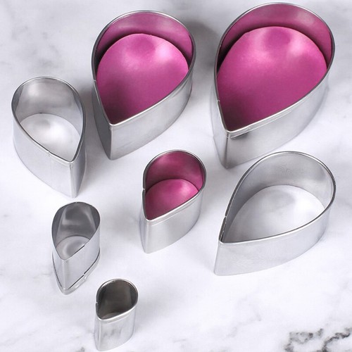 7 Pcs/Set Stainless Steel Rose Petal Cookie Cutter Mold Sugarcraft Cake T.CF - Picture 4 of 7