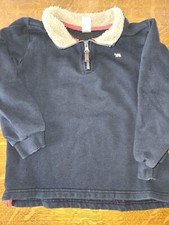 Boys Carter's Kid Size 8 Black Sweatshirt Zip Neck Sherpa Collar