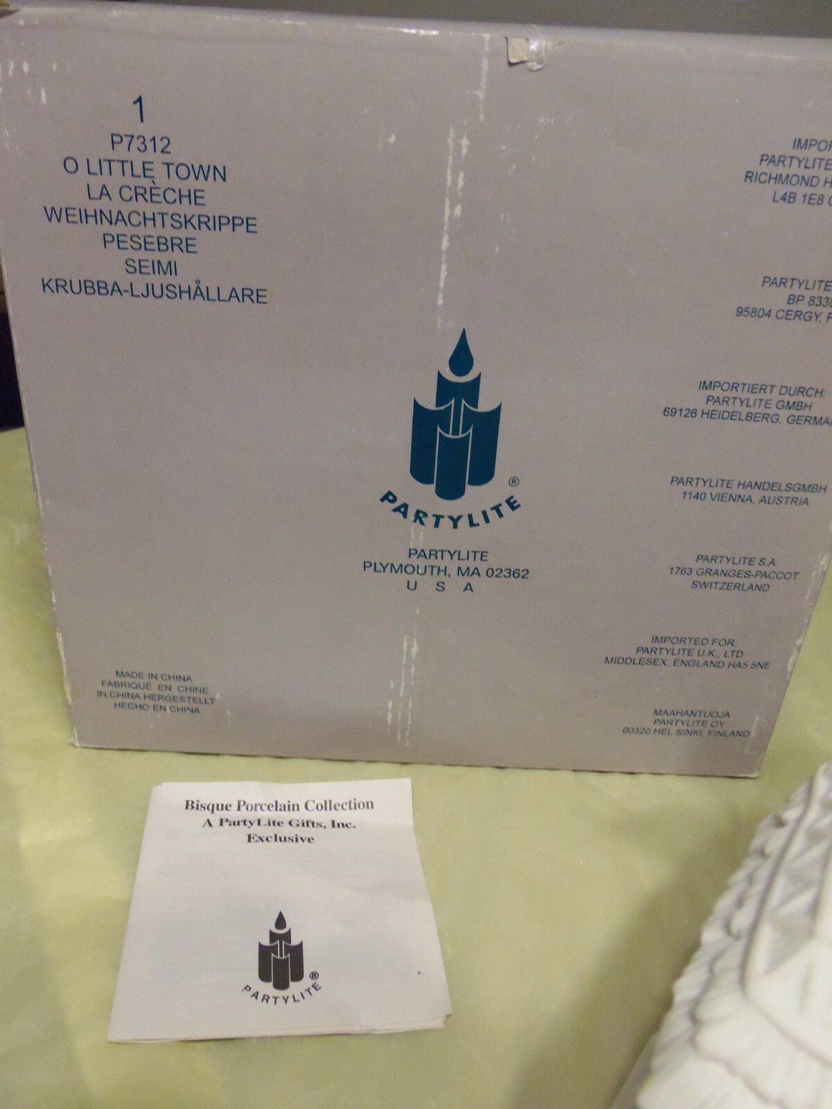 PartyLite Christmas Porcelain "O Little Town" Nativity Candle Holder In