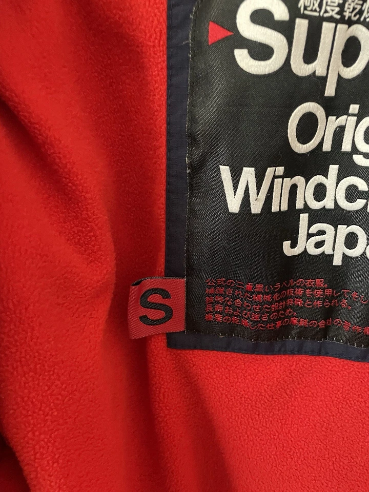 Superdry Original Windcheater Fleece Lined Three Zip Jacket Size Small - Image 4 of 4