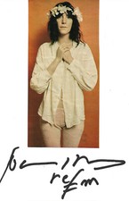 Patti Smith Autogramm signed 10x15 cm Karteikarte mit Magazinbild