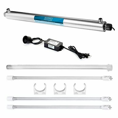 Ultraviolet Water Purifier Whole House UV Water Filter 12 GPM with 2 Extra Bulbs