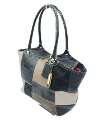 希少Coach Bleecker Patchwork Tote Bag y2k Coach Bleecker Black Leather & Suede Patchwork Tote | eBay