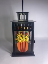 Fused Glass Panel Lantern Metal Floral Abstract Panel