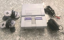 Original Super Nintendo Entertainment System Console SNES Video Game Bundle
