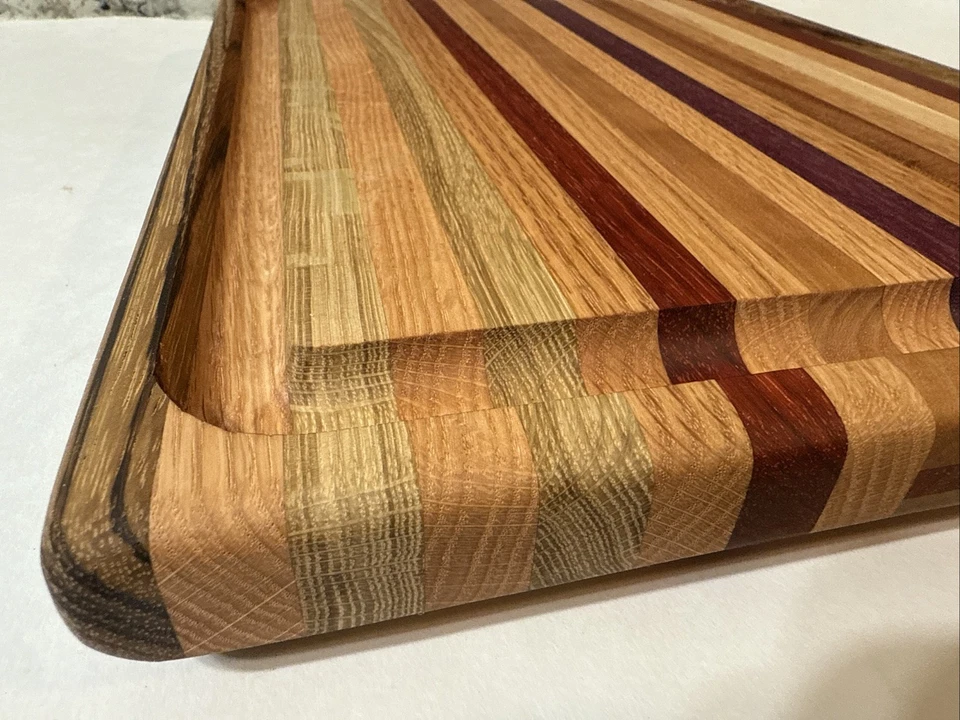 Edge Grain Exotic Solid Hardwood Species Cutting Board - Image 3 of 4
