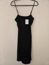 NWT Womens Black Forever 21 Dress, ribbed with side slit size L