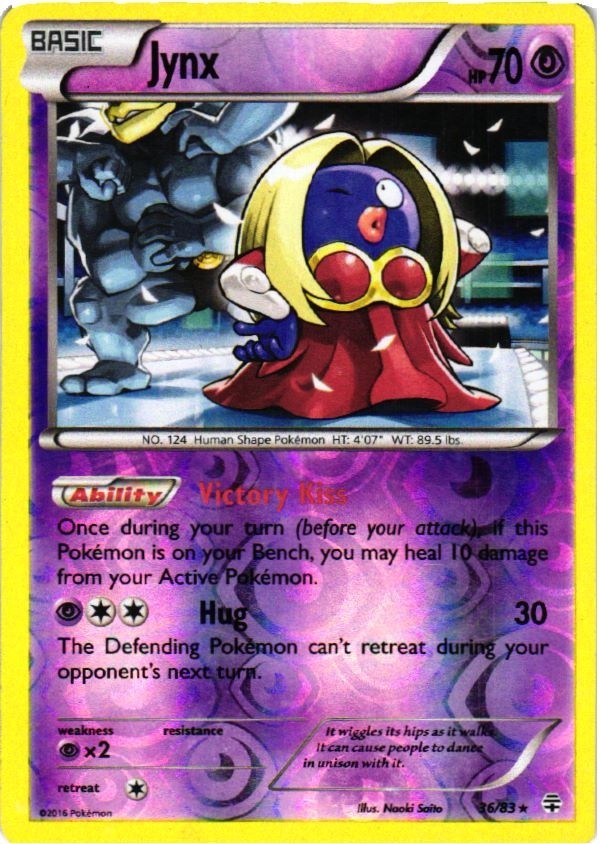 Jynx 36/83 Rare Generations Pokemon Reverse Holo Moderately Played