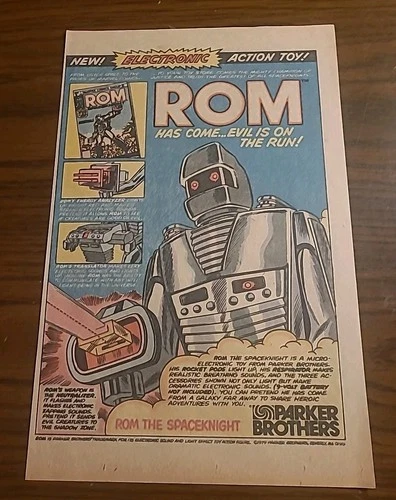 Rom The Spaceknight Parker Brothers 1979 Vintage Print Ad 7x10