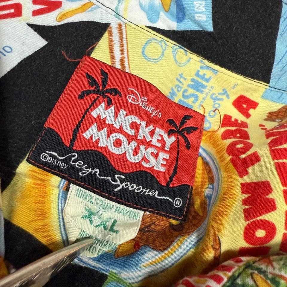 Vintage Reyn Spooner Mickey Mouse Disney Pluto Donald Duck Hawaiian Shirt XXL - Image 3 of 4