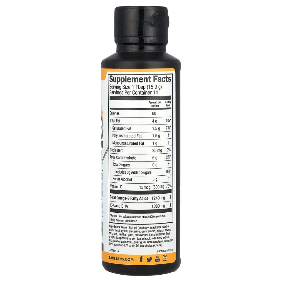 Serious Delicious®, Omega-3 de óleo de peixe, smoothie de manga e pêssego, 1.080 mg, 8 - Imagem 2 de 2