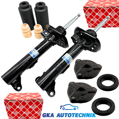2x STOßDÄMPFER VORNE + FEBI DOMLAGER +PROTECTION für MERCEDES C-KLASSE W204 S204