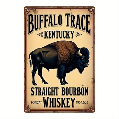Buffalo Kentucky Bourbon Whiskey Tin Metal Signs Home Décor 8x12